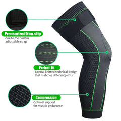 1 Pair Knee Support Brace β Adjustable Knee Pain Relief Belt, Pressurized Fitness Running & Cycling Band, Elastic Nylon Knee Pad Sleeve for Joint Pain Relief, Sports & Injury Recovery