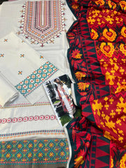 SAPPHIRE-3PC UNSTITCHED DHANAK SUITE
