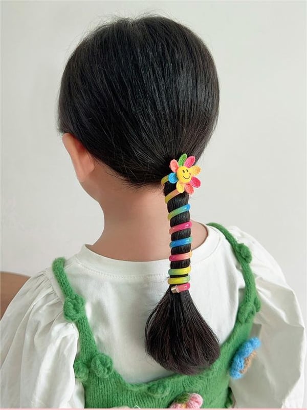 Colorful Telephone Wire Hair Bands for Kids ( 3 pieces)