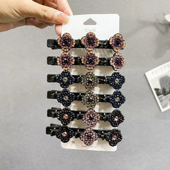 Sparkling Crystal Stone Braided Hair Clips (Pack of 3)