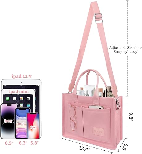 🌟 Canvas Tote Bag for Women with Pockets 👜✨