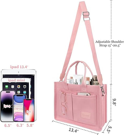 🌟 Canvas Tote Bag for Women with Pockets 👜✨