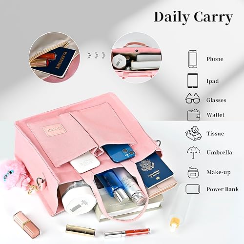 🌟 Canvas Tote Bag for Women with Pockets 👜✨