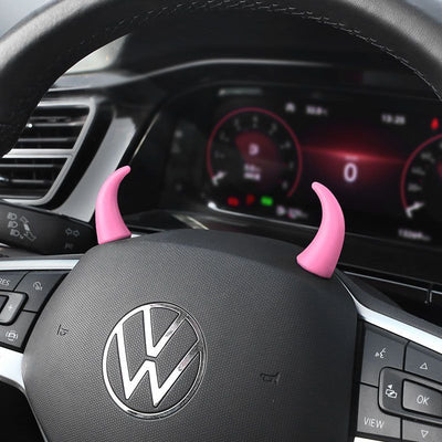 Devil Car Horns Sticker (1 Pair Black + 1 Pair Red)
