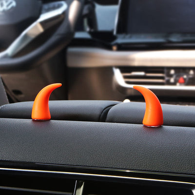 Devil Car Horns Sticker (1 Pair Black + 1 Pair Red)