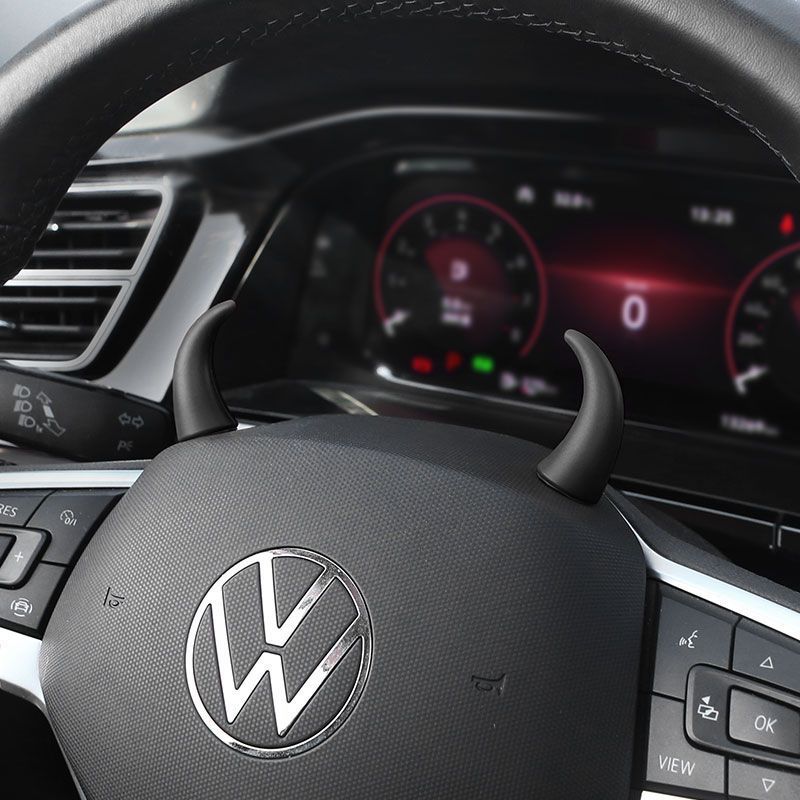 Devil Car Horns Sticker (1 Pair Black + 1 Pair Red)